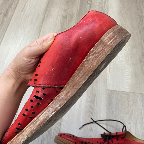 Marc Jacobs Oxfords perforated leather mens Red (size 10) handmade eclectic vtg main image 9